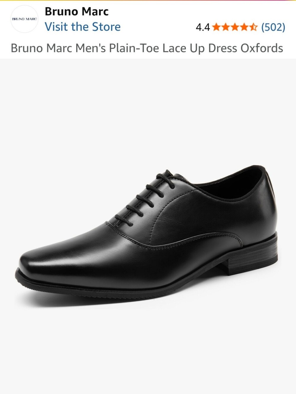 New Plain-Toe Dress Oxfords~Lace-Up~Business~Bruno Marc~Black~ Mens~Size 9